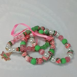 Alpha Kappa Alpha Sorority stretch bracelets